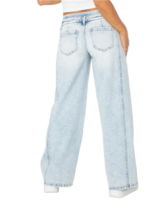 Celebrity Pink Women's Low Rise Double Waistband Wide Leg Jeans Size 5/27 - Picture 4 of 15